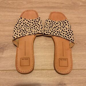 Dolce Vita Spotted Tan and Black Sandals